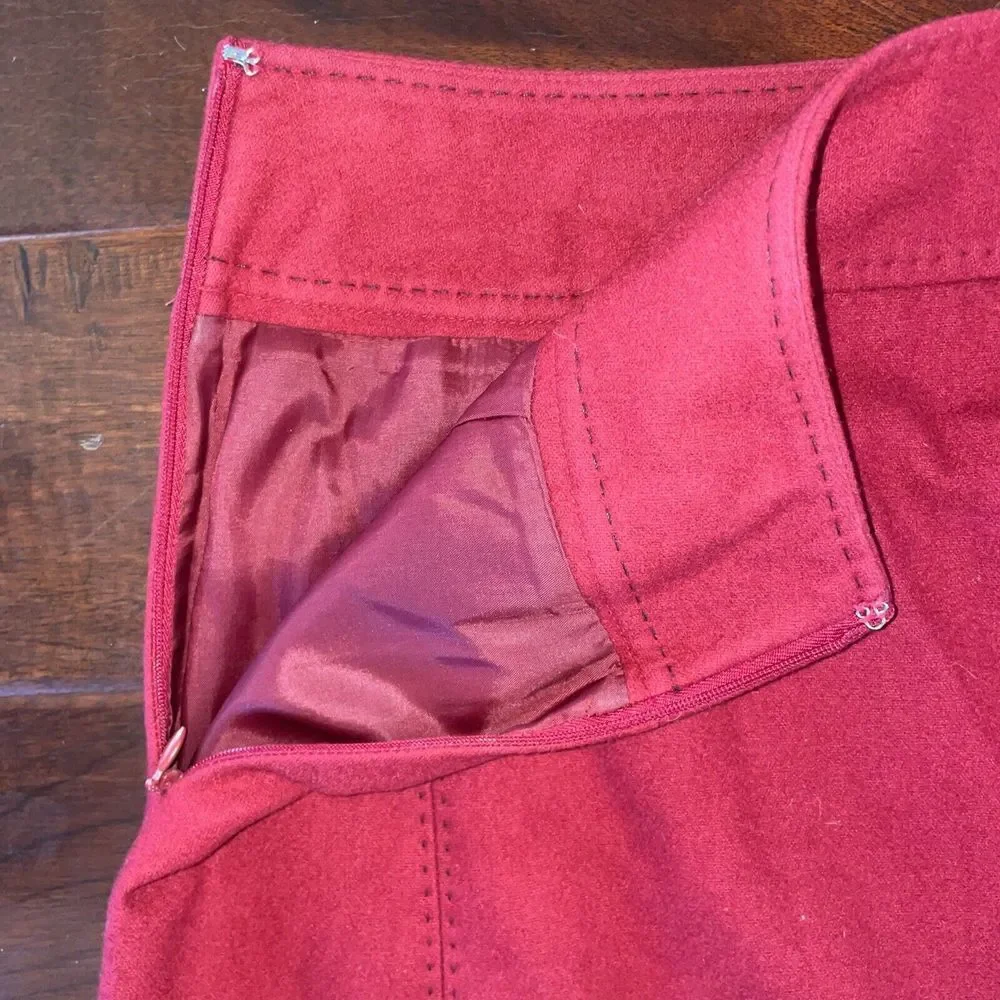 ANN TAYLOR Pencil Skirt Lined Side Zip Wool Blend Perfect For Holidays Size 4 - Picture 5 of 7